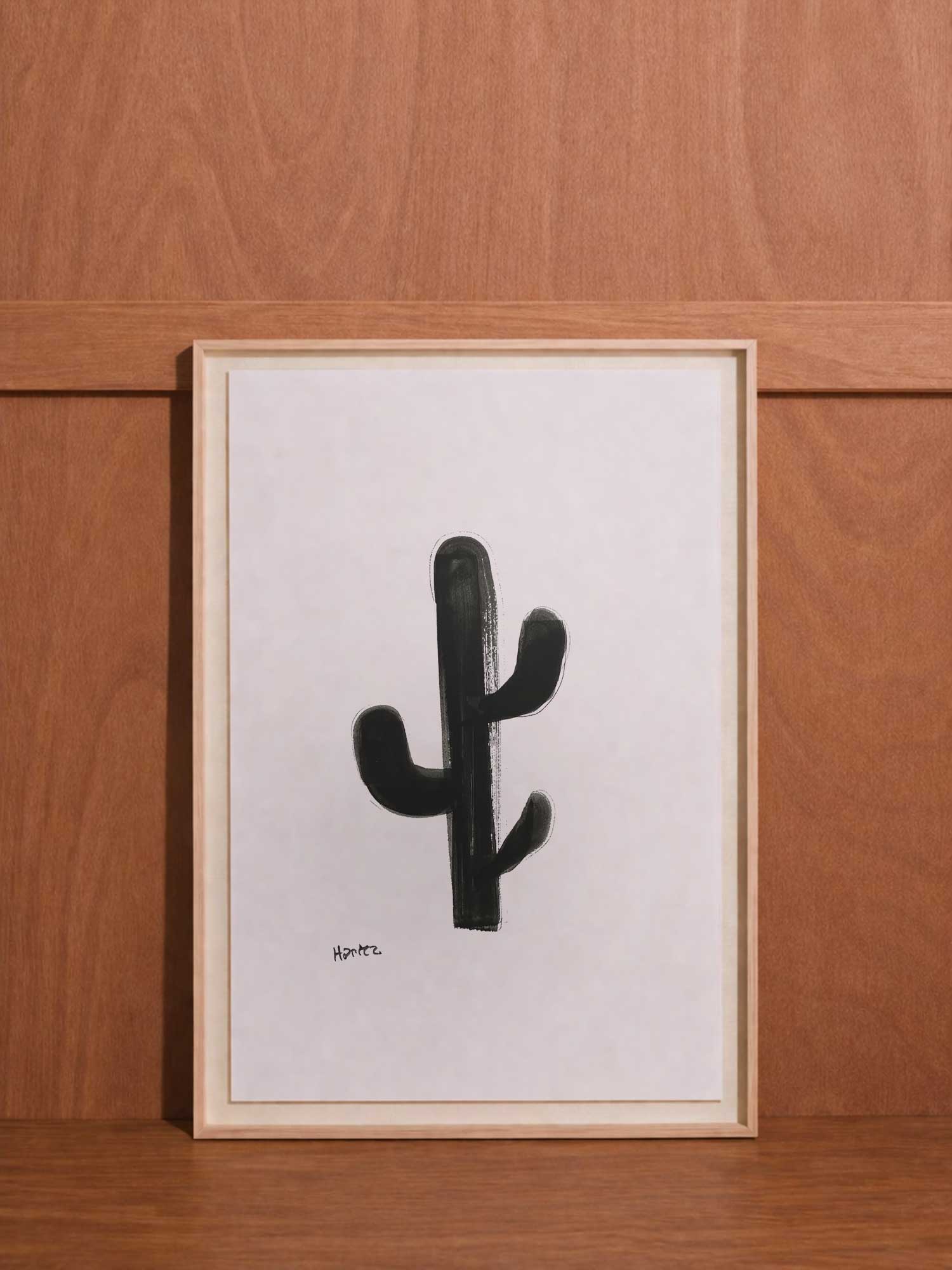 Affiche Cactus de Haritz, reproduction de peinture sur papier signée Haritz.