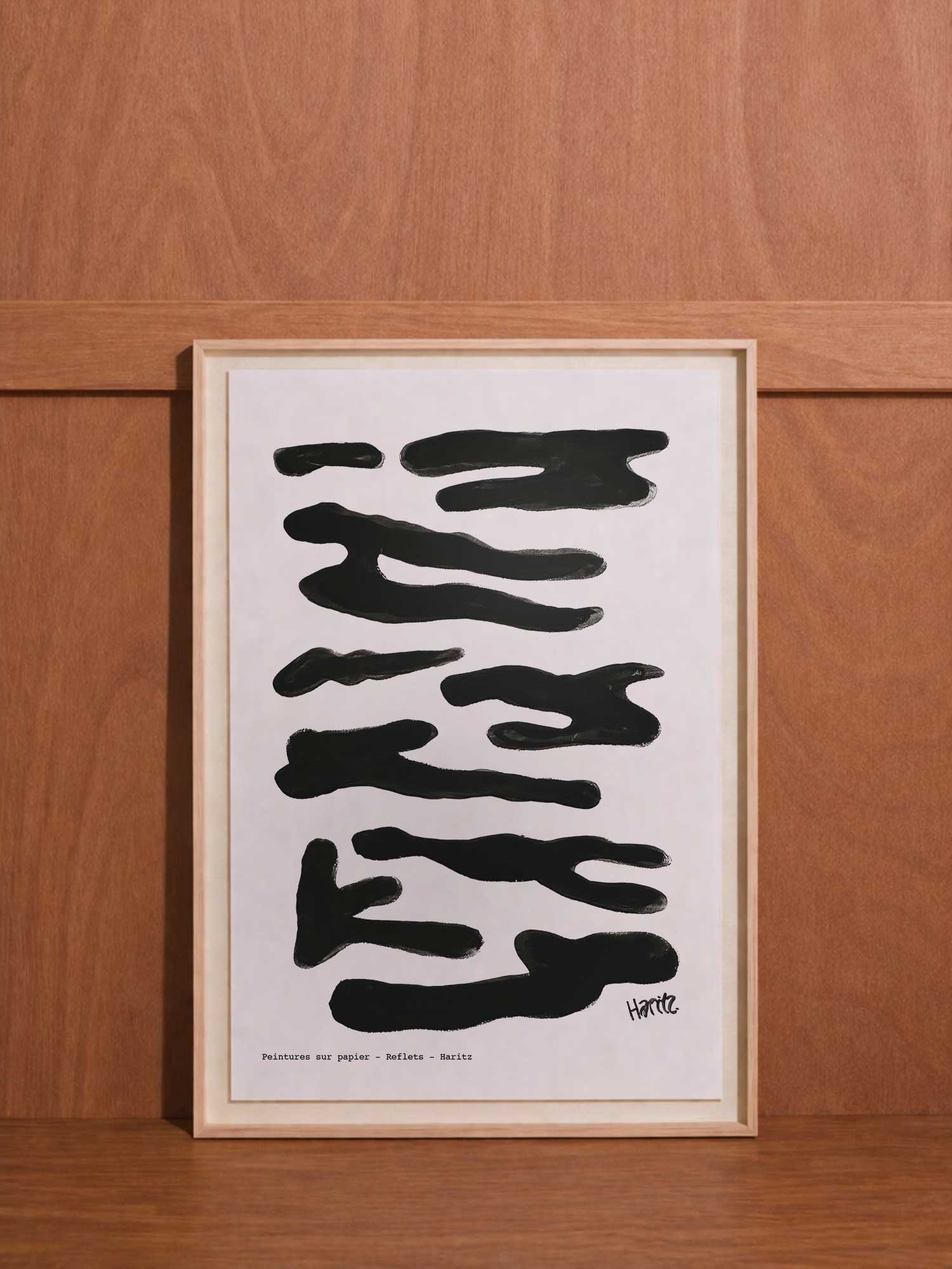 Affiche Reflets noirs de Haritz, reproduction de peinture sur papier signée Haritz.