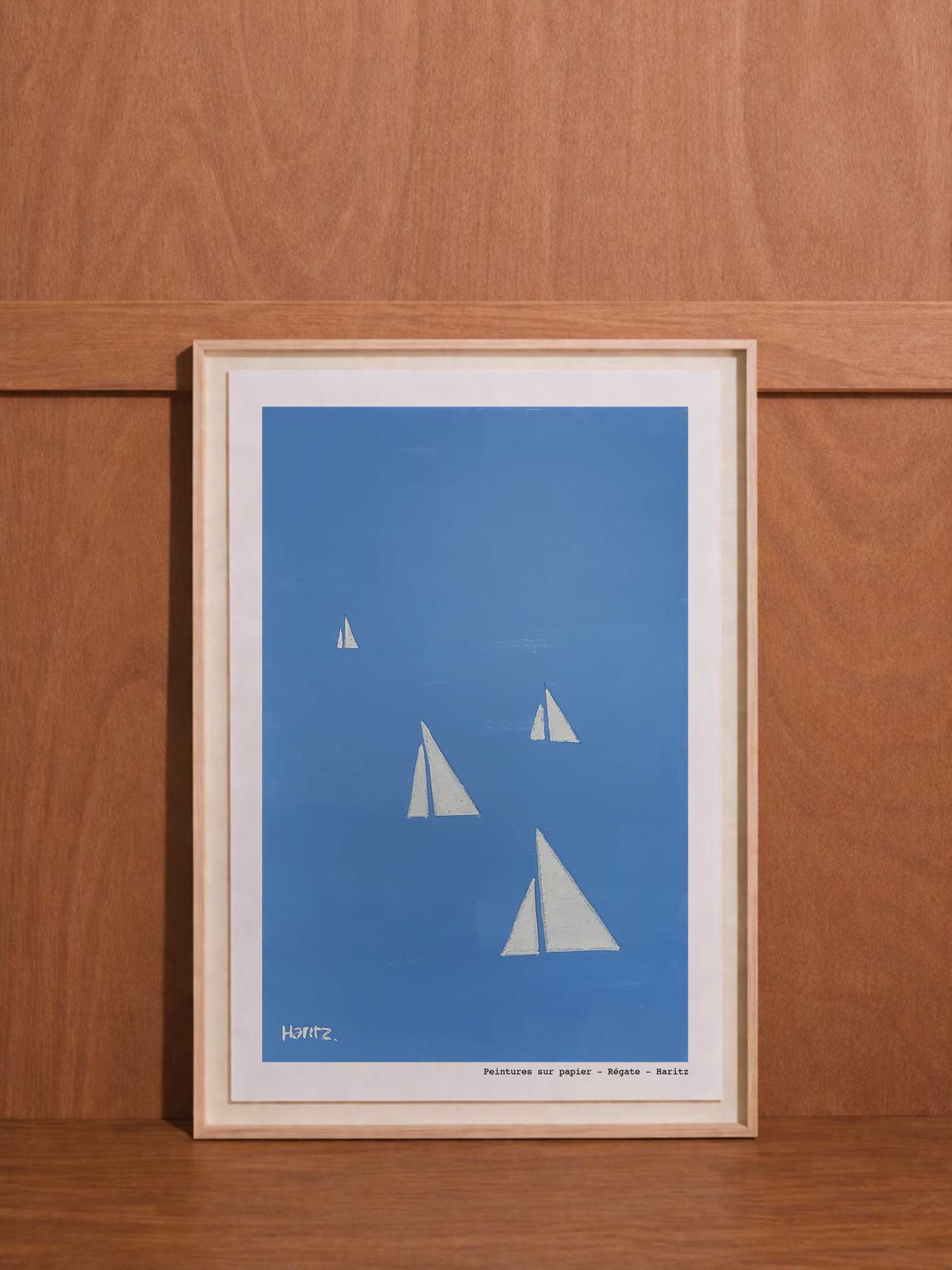 Affiche Régate de Haritz, reproduction de peinture sur papier signée Haritz.
