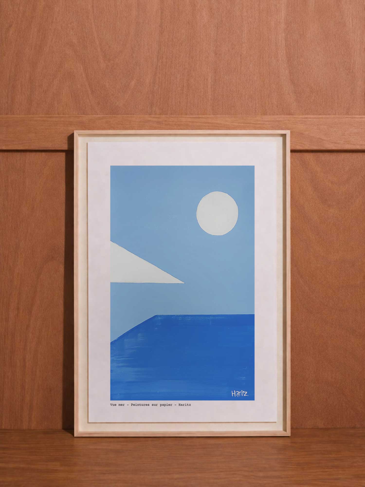 Affiche Vue mer de Haritz, reproduction de peinture sur papier signée Haritz.