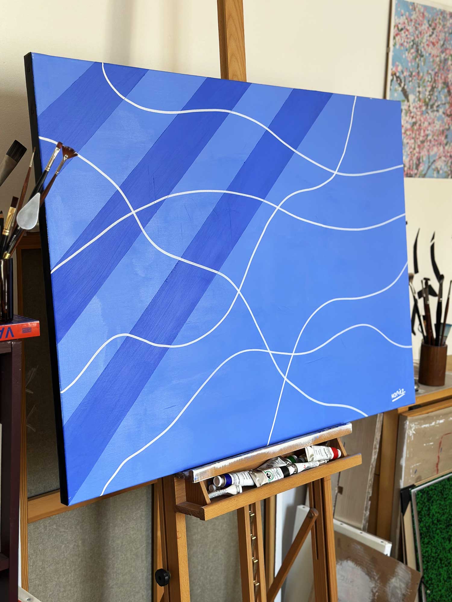 Pool steps #1, huile sur toile