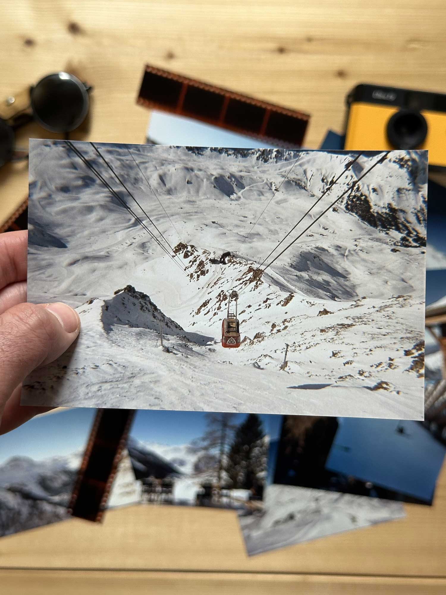 Photographie argentique Haritz du téléphérique de l'aiguille rouge aux Arcs