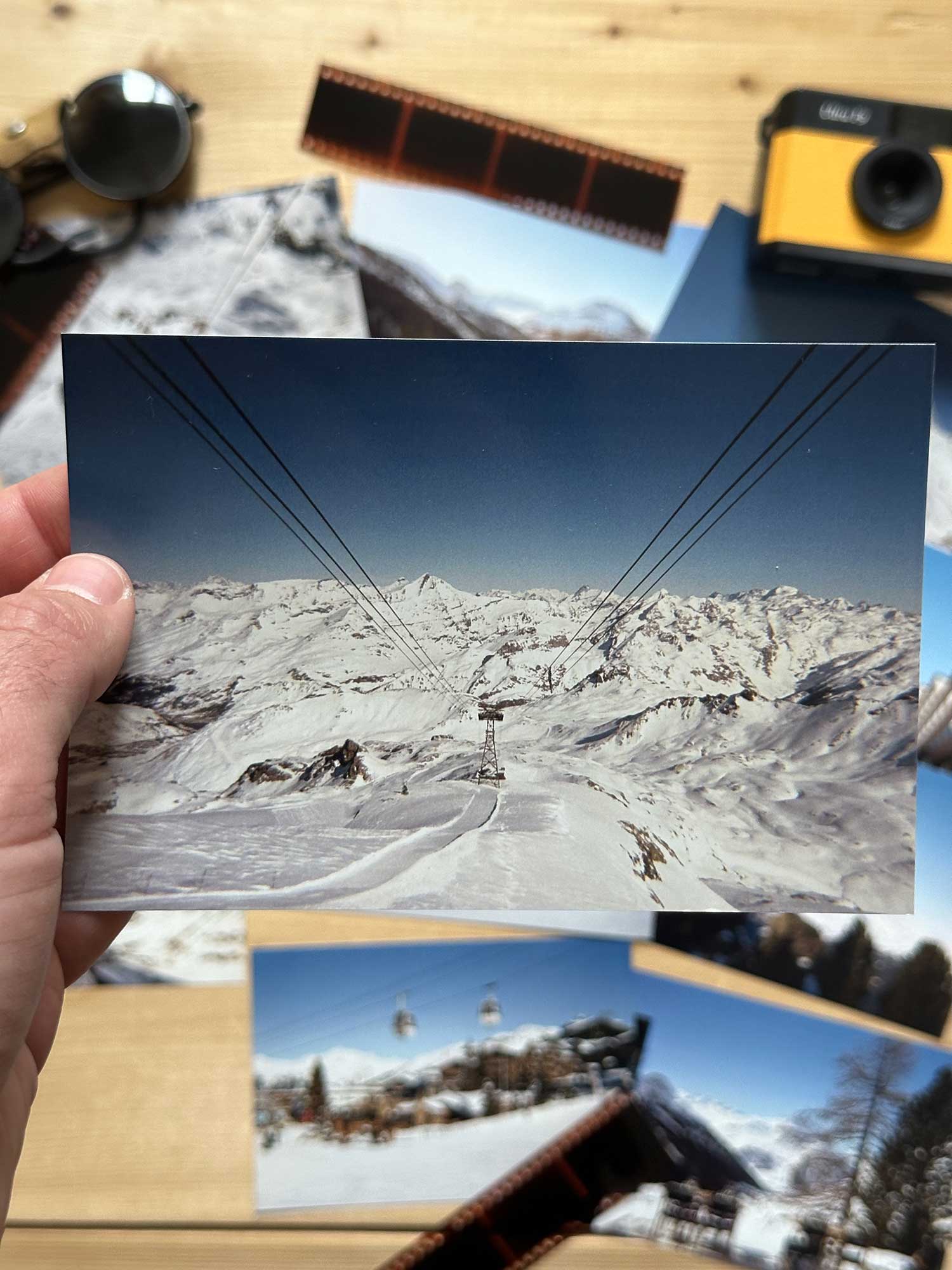 Photographie argentique Haritz du téléphérique de la grande motte à Tignes