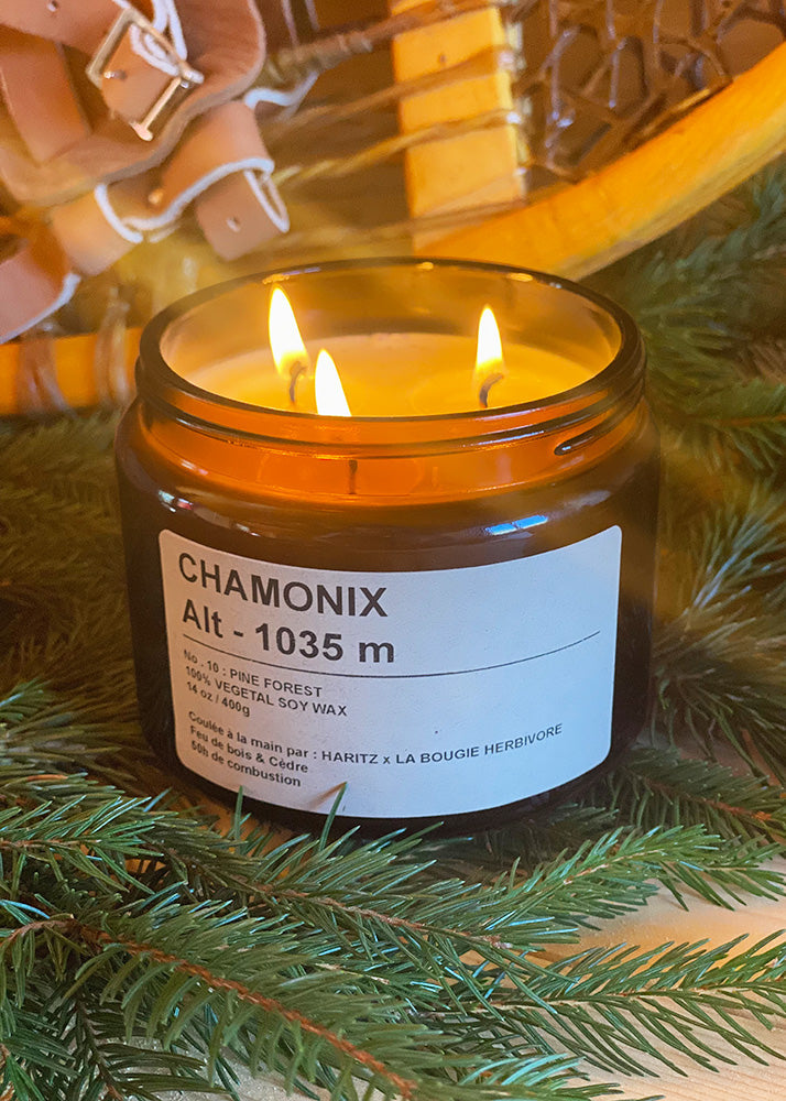 Bougie Chamonix - Feu de bois & Cèdre