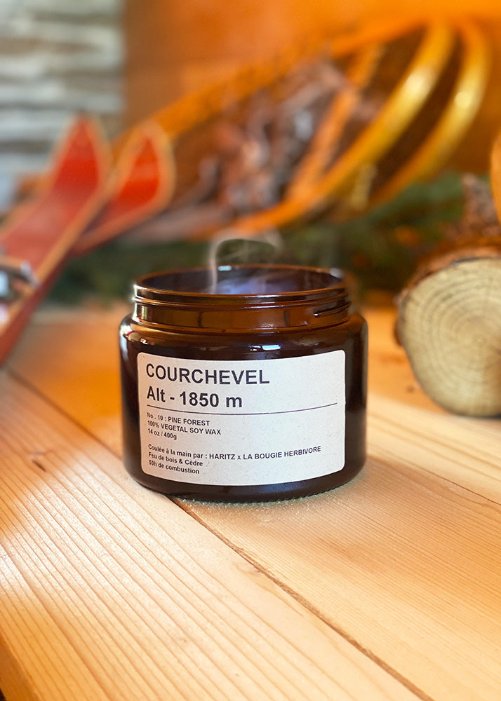 Bougie Courchevel - Feu de bois & Cèdre