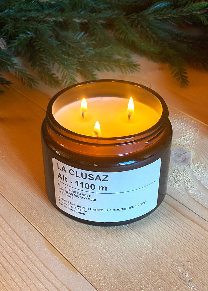 Bougie La Clusaz - Feu de bois & Cèdre