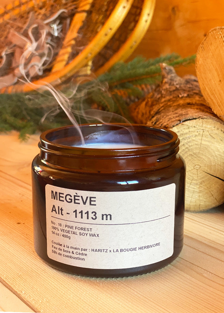 Bougie Megève - Feu de bois & Cèdre