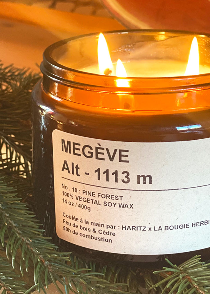 Bougie Megève - Feu de bois & Cèdre