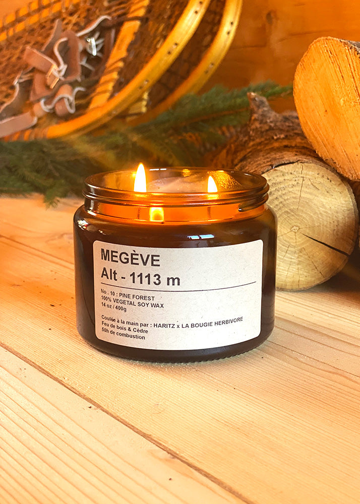Bougie Megève - Feu de bois & Cèdre