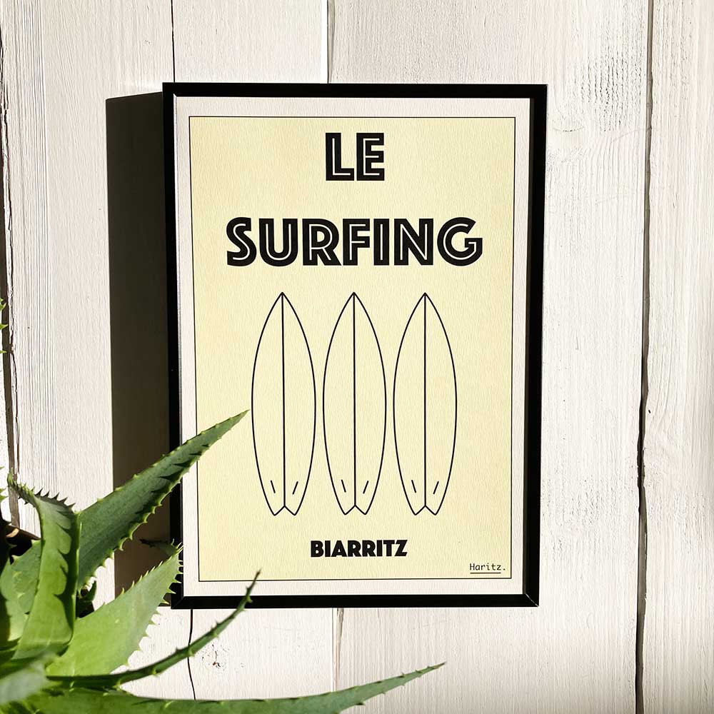 Affiche LE SURFING Biarritz