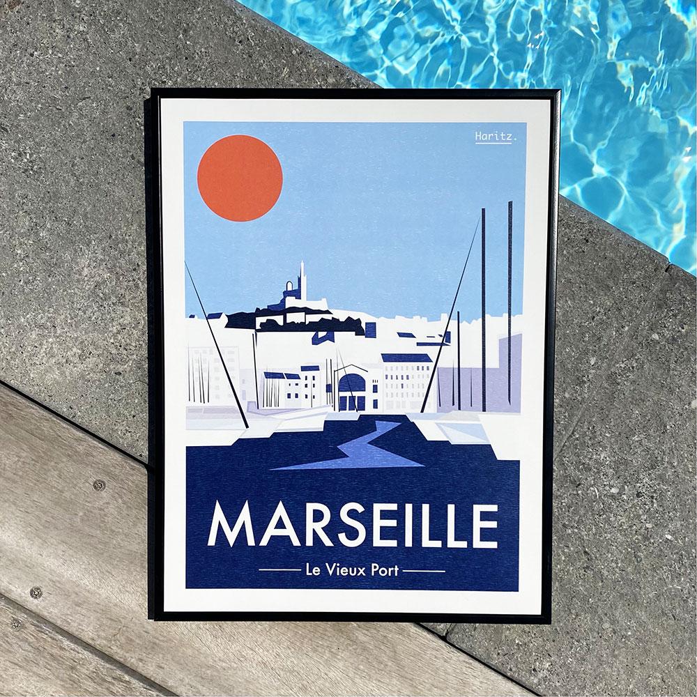 Affiche MARSEILLE LE VIEUX PORT