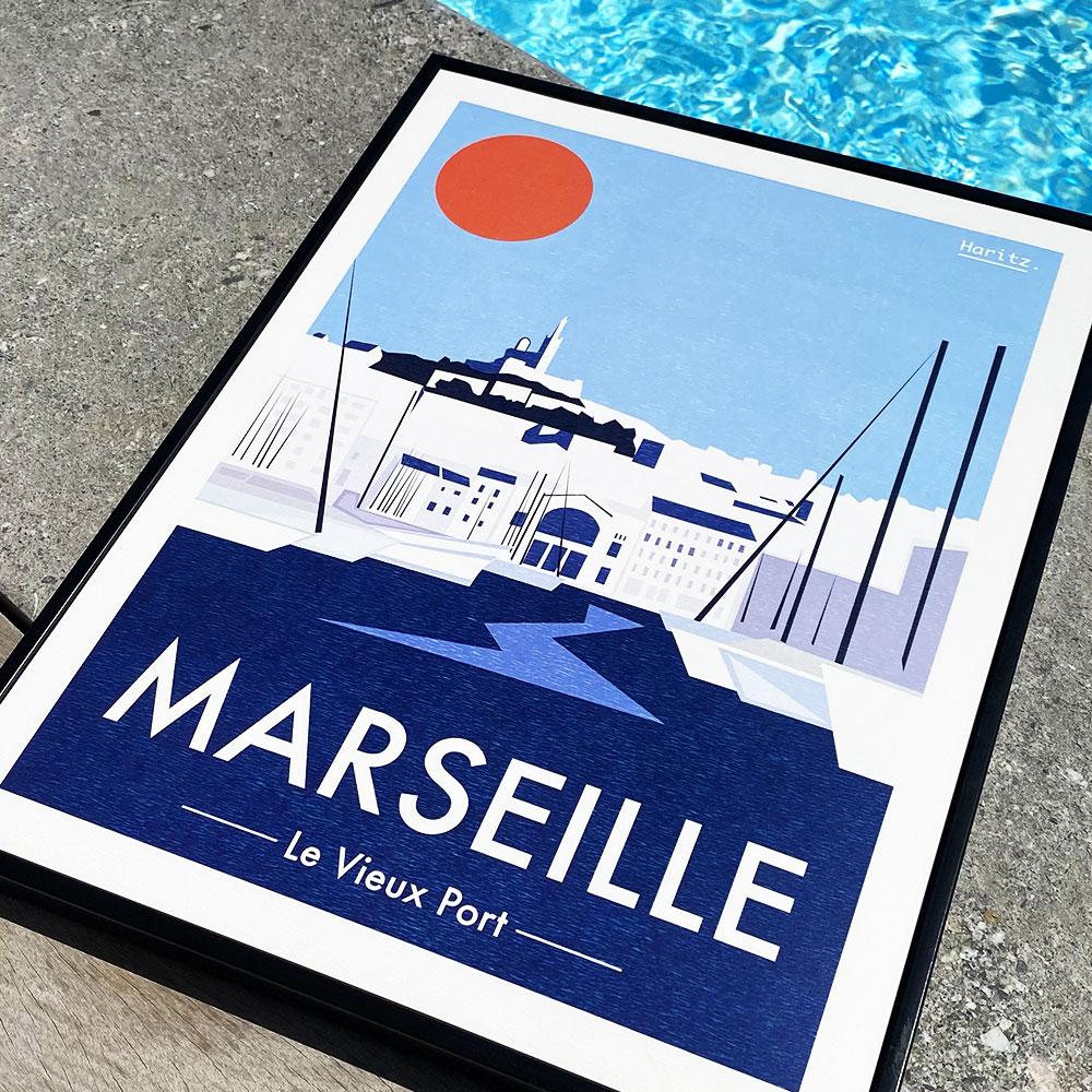 Affiche MARSEILLE LE VIEUX PORT