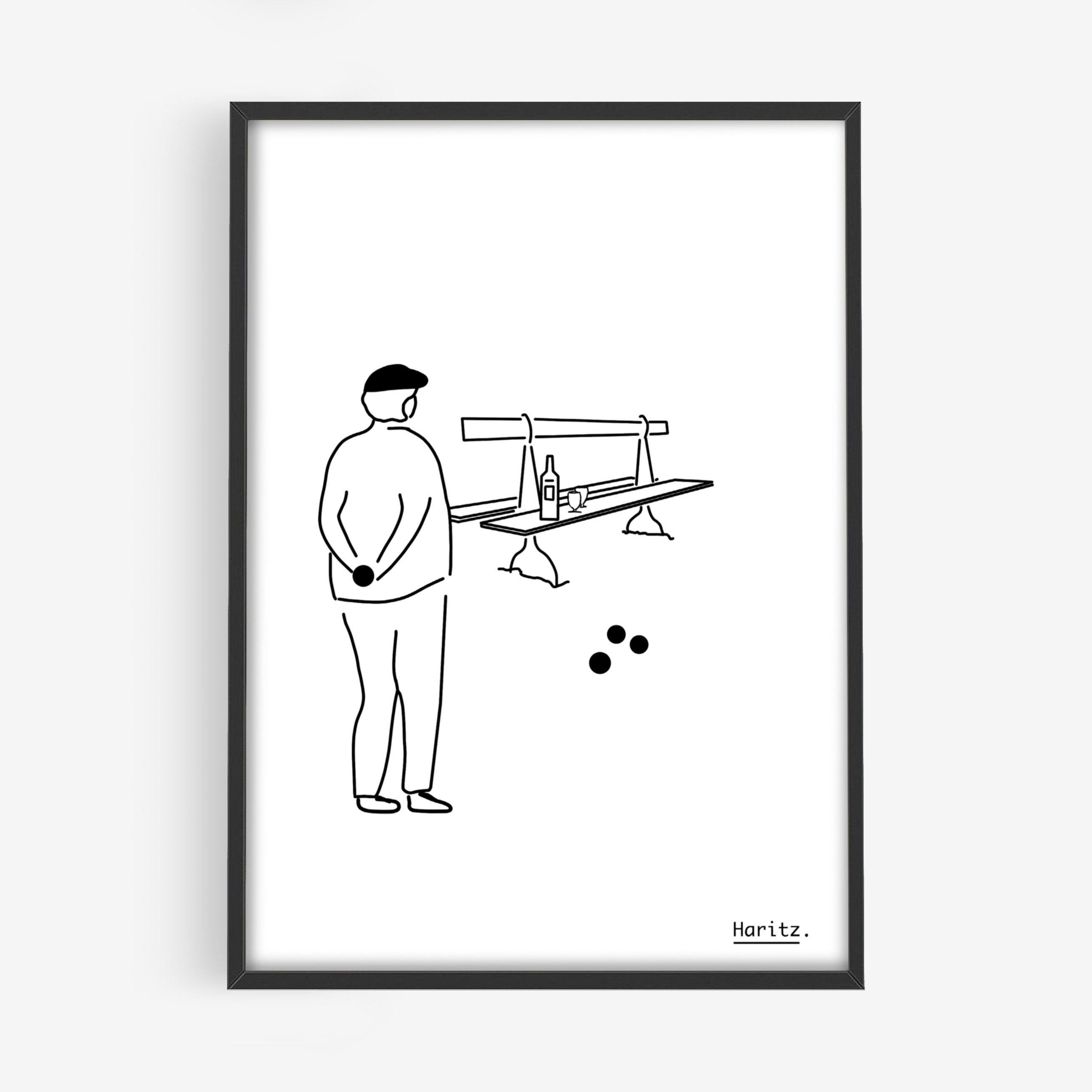 Affiche Pétanqueur
