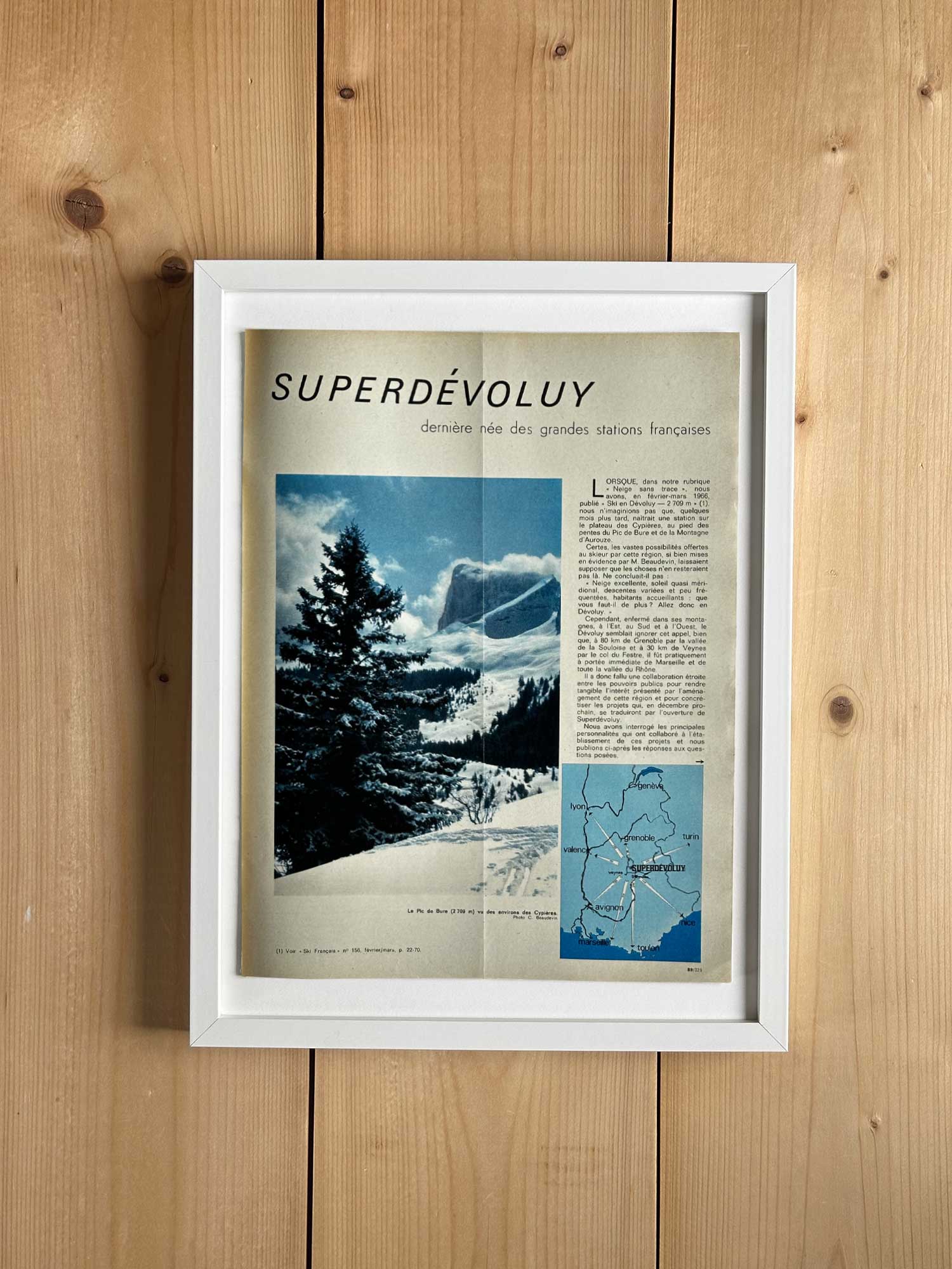 Page originale 1966 consacrée à Superdévoluy extraite du magazine Ski Français — collection Archives Haritz