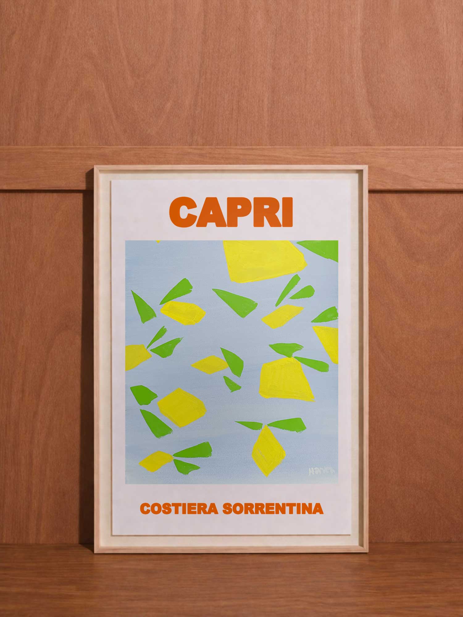 Affiche Capri vecchio de Haritz, reproduction de peinture sur papier signée Haritz.