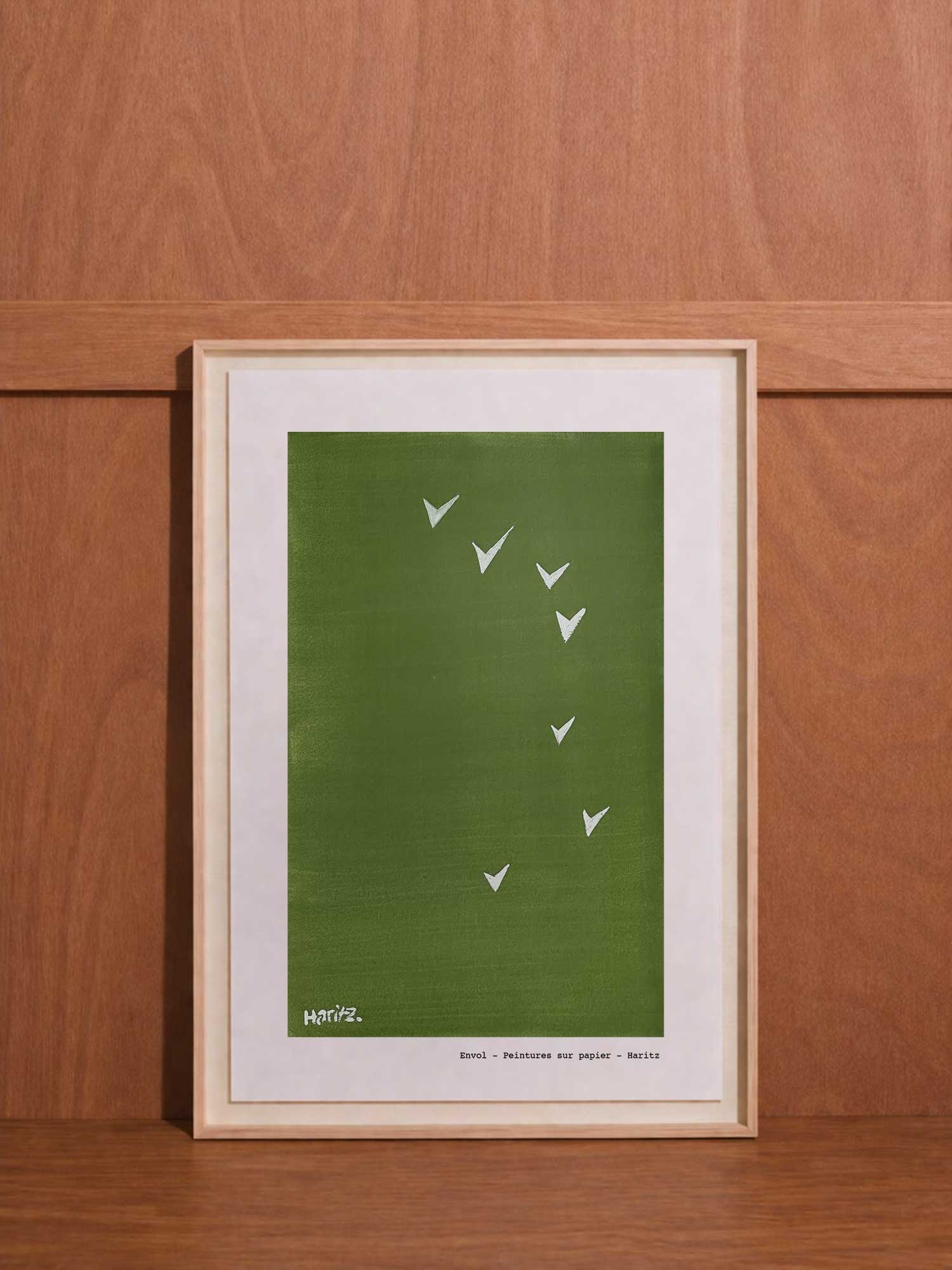 Affiche Envol de Haritz, reproduction de peinture sur papier signée Haritz.