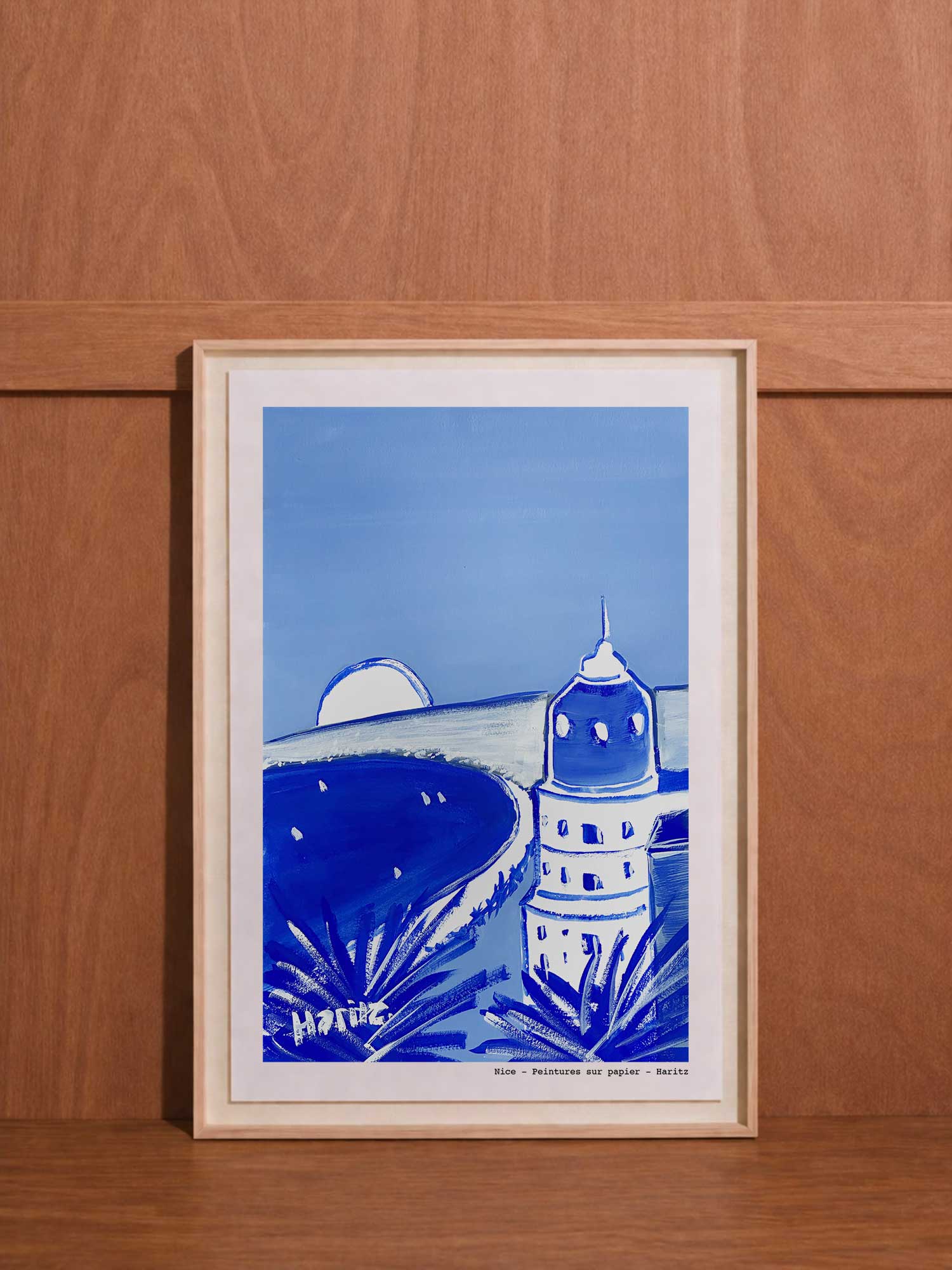 Affiche Nice de Haritz, reproduction de peinture sur papier signée Haritz.