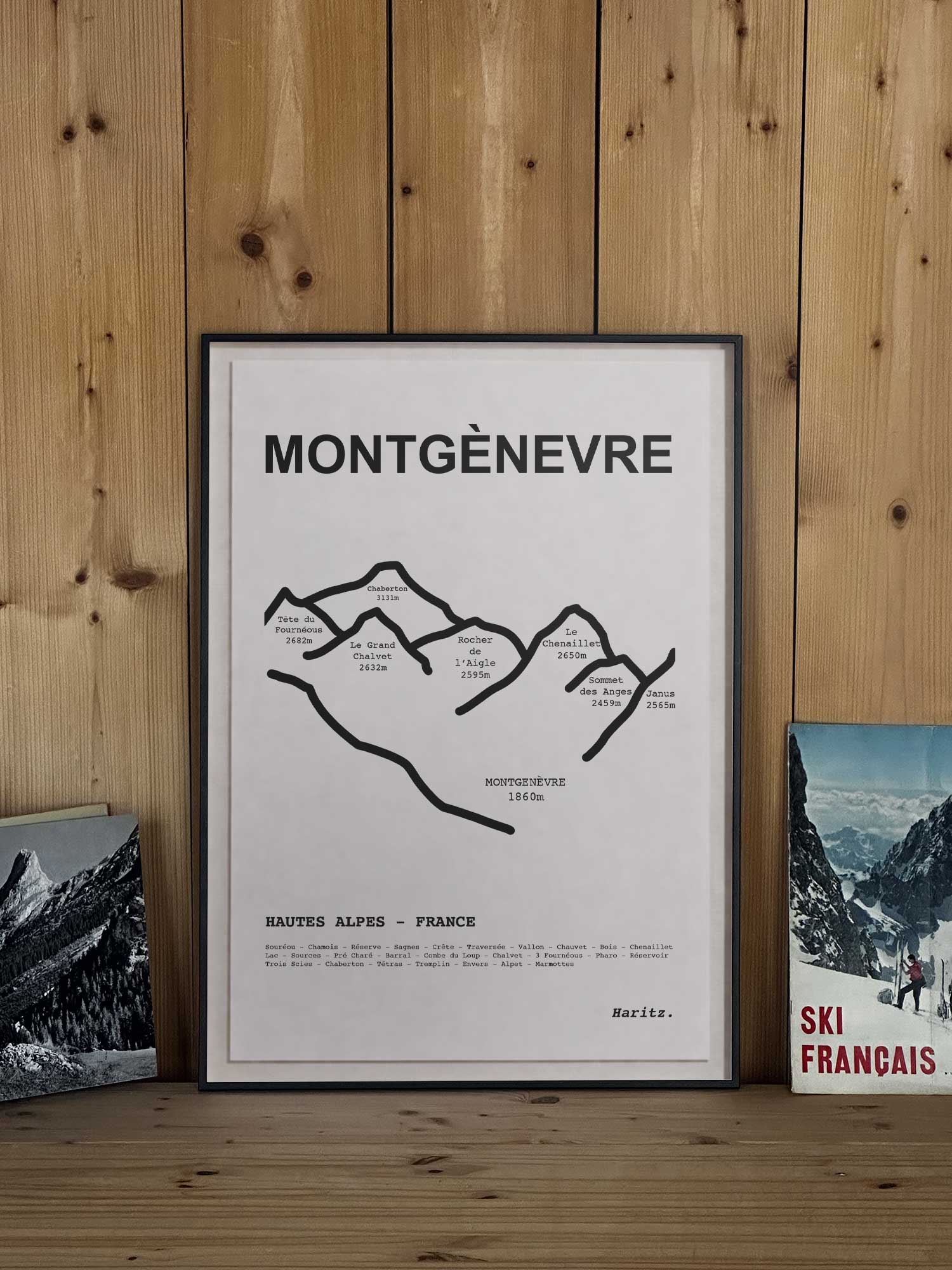 Affiche Montgenèvre - Décoration Montagne Contemporaine | Haritz