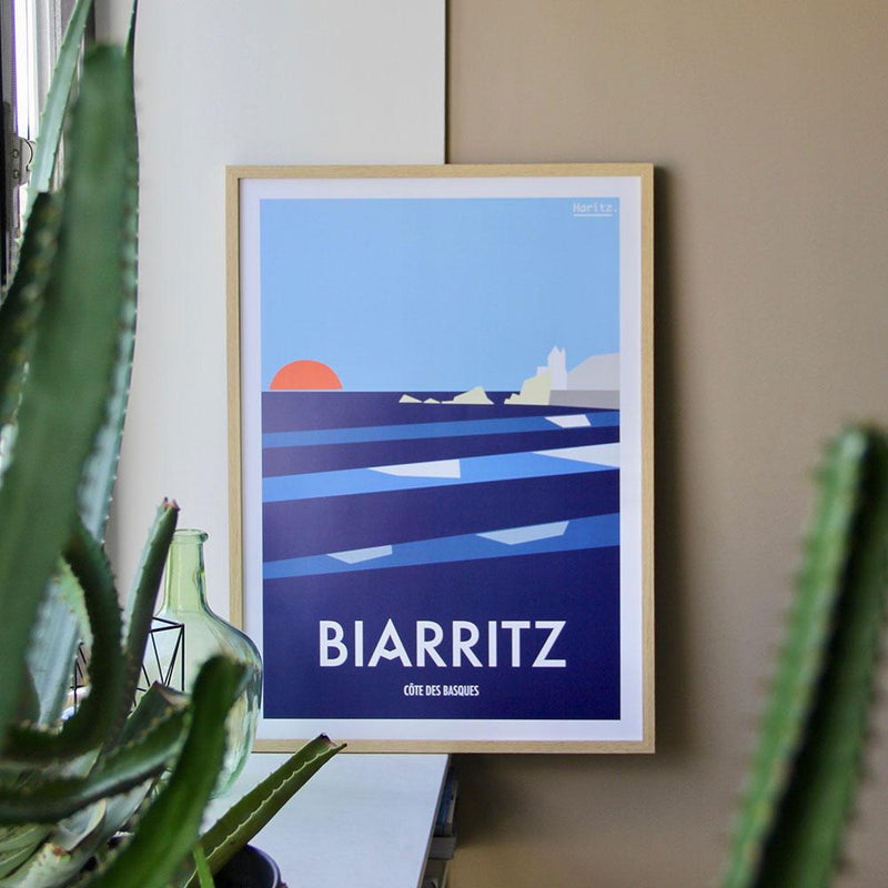 Affiche BIARRITZ Côte des Basques