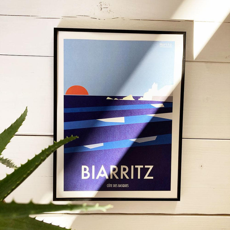 Affiche BIARRITZ Côte des Basques