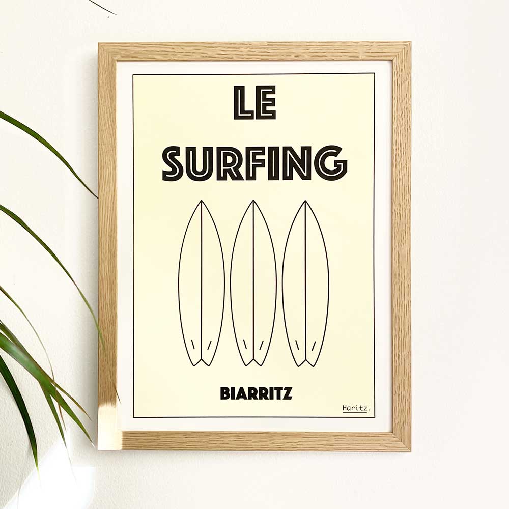 Affiche LE SURFING Biarritz
