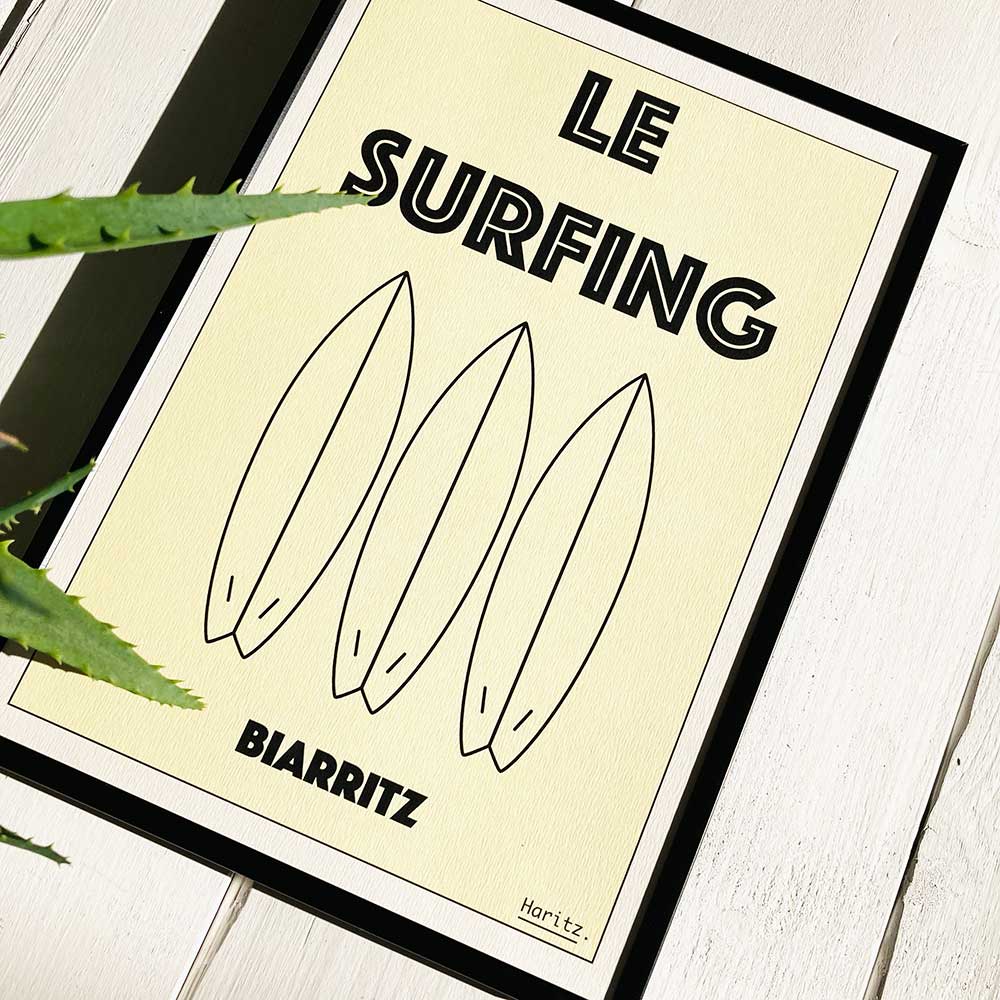 Affiche LE SURFING Biarritz